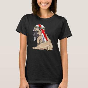 Hond Schattige Pug Retro Engeland Vlag Trots T-shirt