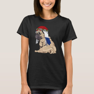 Hond Schattige Pug Retro Nederlandse Vlag Trots T-shirt