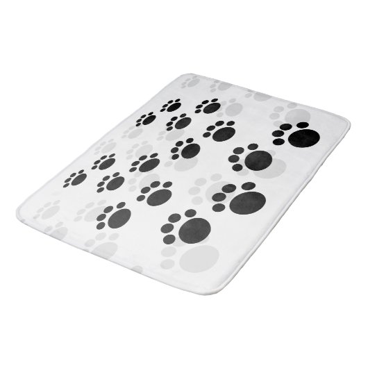 Hond schildert Drukken in zwart-wit en grijs patro Badmat (Gekanteld)