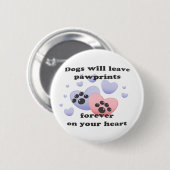 Hond schildert op het hart ronde button 5,7 cm (Voorkant /achterkant)