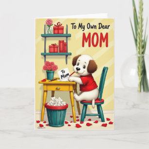 Hond Schrijft Kaart Aan Moeder