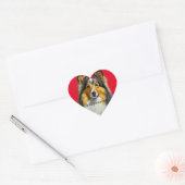 Hond, Sheltie Portrait Sjabloon, Hart Sticker (Envelop)