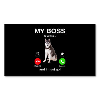 Hond | Siberian Husky My Baas belt en ik moet: Magnetisch Visitekaartje