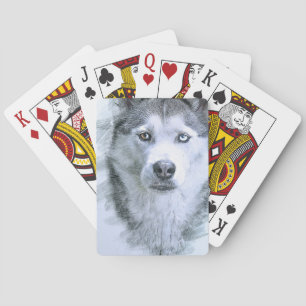 Hond Siberische Husky Tekening Sledehond OtterBox  Pokerkaarten