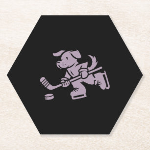 Hond Silhouet Golden Retriever Labrador Hockey Kartonnen Onderzetters