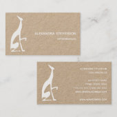 Hond silhouet, minimalistisch modern wit visitekaartje (Voorkant / Achterkant)