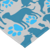 Hond silhouet Pattern.Blue.04 LGrey BG Tafelkleed (Gekanteld)