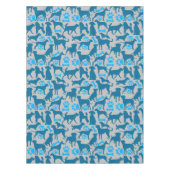 Hond silhouet Pattern.Blue.04 LGrey BG Tafelkleed (Voorkant)