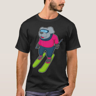 Hond Skiloper Ski Wintersporten T-shirt