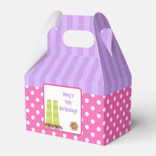 Hond Slippers Pyjama's & Pannenkoeken Verjaardagsf Bedankdoosjes (Voorkant Zijde)