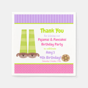 Hond Slippers Pyjama's & Pannenkoeken Verjaardagsf Servet