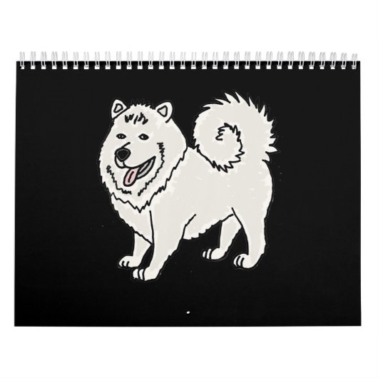 Hond | Smilenows Funny Samoyed Husky Cartoon Kalender (Hoes)