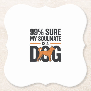 Hond Soulmate Grappige Vintage Gravure T-Shirt Ont Kartonnen Onderzetters