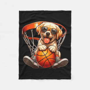 Hond speelt basketbal kostuum sportliefhebbers hon fleece deken