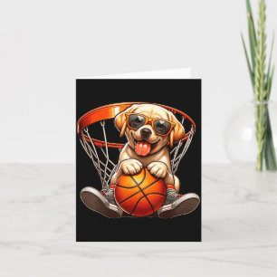 Hond speelt basketbal kostuum sportliefhebbers hon kaart