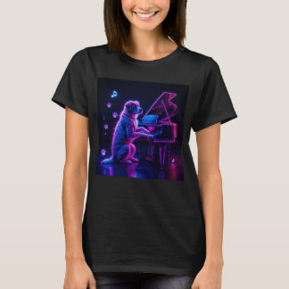 Hond spelen piano muziekliefhebber Grappig T-shirt