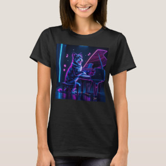 Hond spelen piano muziekliefhebber Grappig T-shirt