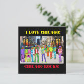 Hond Stad Stad Chicago Feestdagenkaart (Staand voorkant)