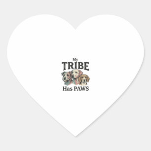 Hond Stam heeft poten Vintage graveerontwerp_1 Hart Sticker
