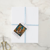 Hond steampunk met vleugels cadeaulabel (Met Touw)