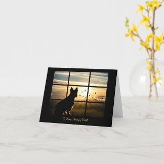 Hond Sympathie Memorial Zonsondergang en Vogels Co Kaart