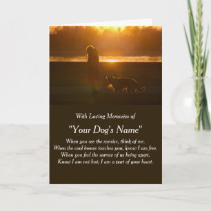 Hond sympathiekaart voor overlijden met foto kaart
