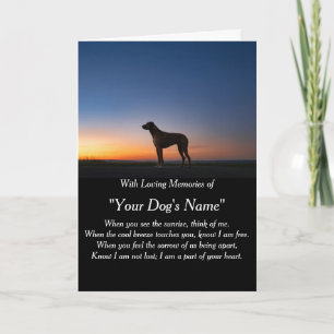 Hond sympathiekaart voor overlijden met foto kaart