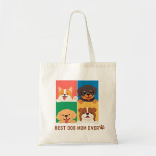 Hond-thema Canvas tas Levendige 4-Grid Peek-a-Boo