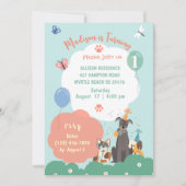 Hond thema verjaardagsfeestje kaart (Voorkant)