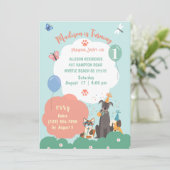 Hond thema verjaardagsfeestje kaart (Staand voorkant)