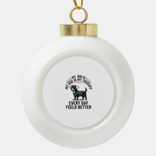 Hond Therapie T-shirt Vintage Gegraveerd Hond Lief Keramische Bal Ornament