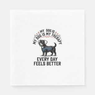 Hond Therapie T-shirt Vintage Gegraveerd Hond Lief Servet