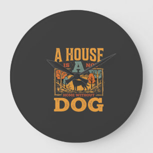 Hond thuis vintage huis grote klok