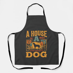 Hond thuis vintage huis schort