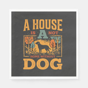 Hond thuis vintage huis servet
