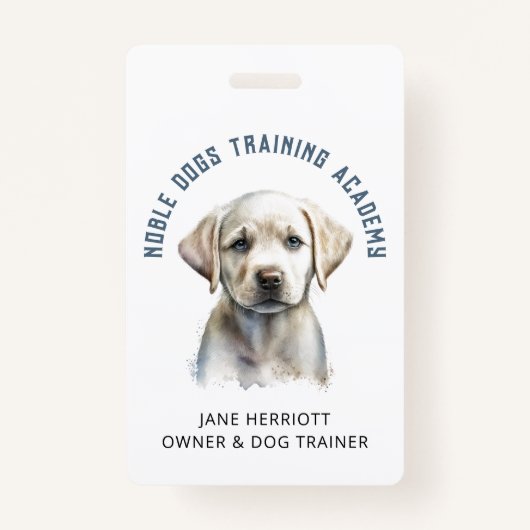 Hond Trainer Puppy Foto QR Code Badge (Voorkant)