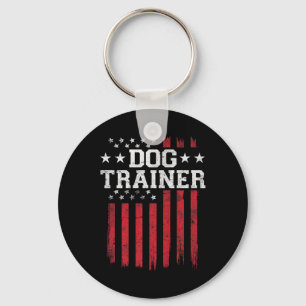 Hond Trainer Trotse Amerikaanse vlag USA Patriot P Sleutelhanger