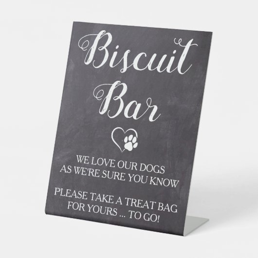 Hond Treat Bruiloft Favor Pet Doggie Bag Biscuit B Reclamebord Met Voetstuk (Voorkant)