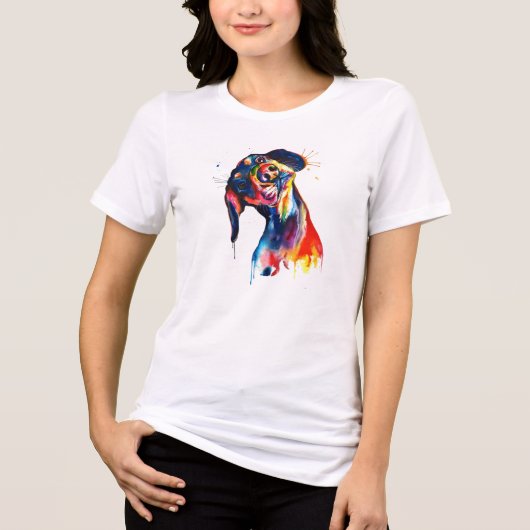 Hond Tri-Blend Shirt (Voorkant)
