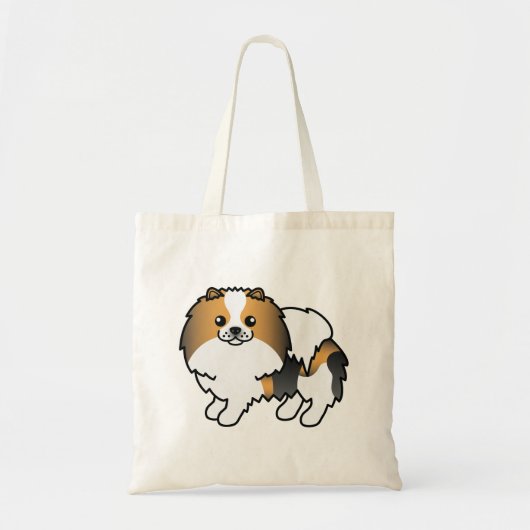 Hond Tricolor Pomeranian Cute Cartoon Dog Tote Bag (Voorkant)