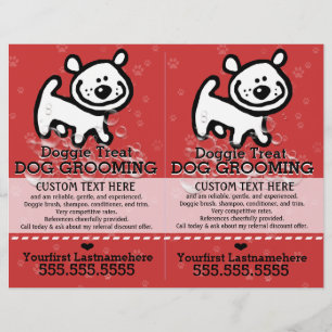 Hond trimmen.Huisdierverzorger.2 voor 1.Aanpasbaar Flyer