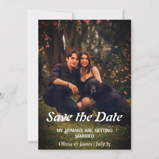 Hond Trouwfoto Save the Date Kaart Invitation (Voorkant)