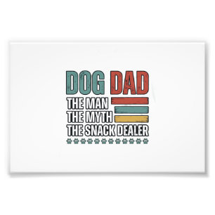 Hond Vader De Snack Dealer Vintage Paw Print Shirt Foto Afdruk
