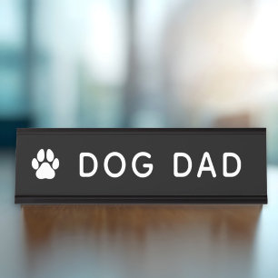 Hond Vader Pootafdruk Grappig Kantoor Bureau Naambordje