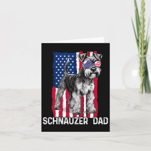 Hond Vader Vaderdag Cadeau Mini Schnauzer Usa Vlag Kaart