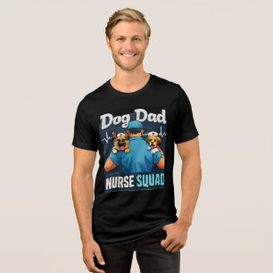 Hond Vader Verpleegster Team Fun T-shirt voor Verp