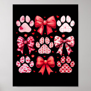 Hond Valentijn Coquette Cute Hond Pootafdruk Hart Poster