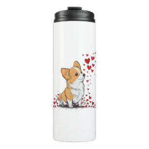Hond Valentijnsdag Schattige Corgi Valentijnsdag Thermosbeker