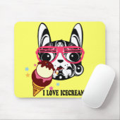 hond van de hond icecream sunglass mousepad muismat (Met muis)