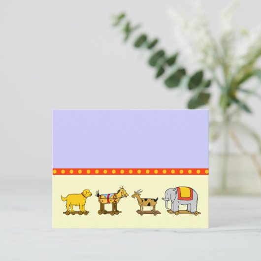 hond van een paard Elephant Pull-speelgoedBriefka Briefkaart (Staand voorkant)